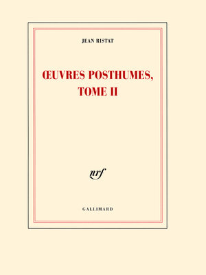 cover image of Œuvres posthumes (Tome 2)